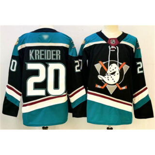 Men's Anaheim Ducks #20 Chris Kreider Black Teal 2024-25 Stitched Jersey
