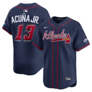 Men's Atlanta Braves #13 Ronald Acuna Jr. Navy 2025 Speedway Classic Alternate Limited Stitched Baseball Jersey