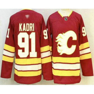 Men's Calgary Flames #91 Nazem Kadri Red Authentic Jersey