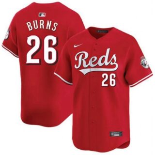 Men's Cincinnati Reds #26 Chase Burns Red Limited Stitched Baseball Jersey