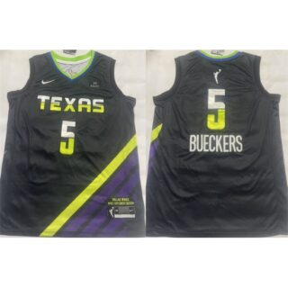 Men's Dallas Wings #5 Paige Bueckers Black Stitched Basketball Jersey