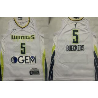 Men's Dallas Wings #5 Paige Bueckers White 2025 Stitched Basketball Jersey
