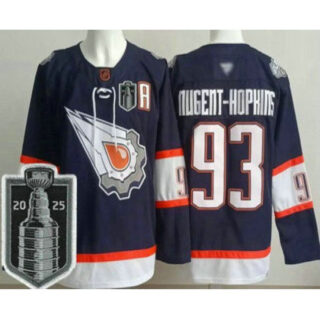 Men's Edmonton Oilers #93 Ryan Nugent Hopkins Navy Alternate 2025 Stanley Cup Final Authentic Jersey