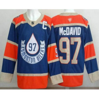 Men's Edmonton Oilers #97 Connor McDavid Blue Heritage Classic Authentic Jersey