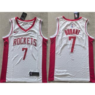 Men's Houston Rockets #7 Kevin Durant White 2025 Association Edition Stitched Jersey