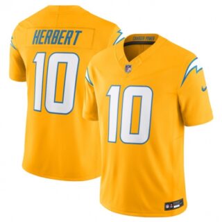 Men's Los Angeles Chargers #10 Justin Herbert Gold 2025 F.U.S.E. AlternateVapor Limited Football Stitched Jersey