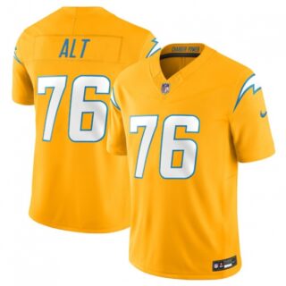 Men's Los Angeles Chargers #76 Joe Alt Gold 2025 F.U.S.E. Alternate Vapor Limited Football Stitched Jersey