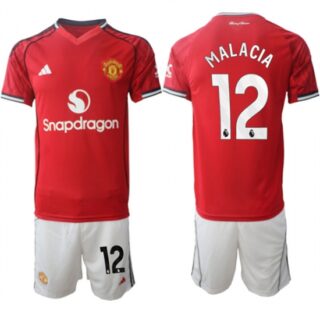 Men's Manchester United #12 Tyrell Malacia 2025-26 Red Home Soccer Jersey Suit