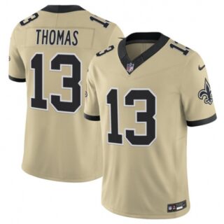 Men's New Orleans Saints #13 Michael Thomas Gold 2025 F.U.S.E. Alternate Vapor Limited Football Stitched Jersey