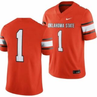 Men's Oklahoma State Cowboys Jersey #1 College Football 2023 Game Orange