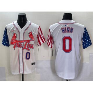 Men's St. Louis Cardinals #0 Masyn Winn White Independence Day Vapor Premier Limited Stitched Baseball Jersey