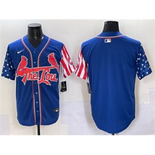 Men's St. Louis Cardinals Blank Royal Independence Day Vapor Premier Limited Stitched Baseball Jersey