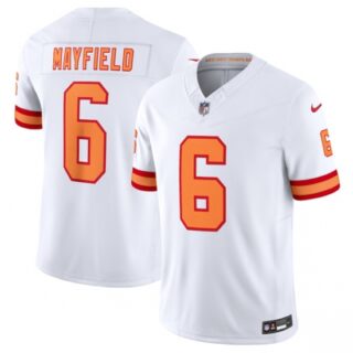 Men's Tampa Bay Buccaneers #6 Baker Mayfield White 2025 F.U.S.E. Vapor Limited Football Stitched Jersey