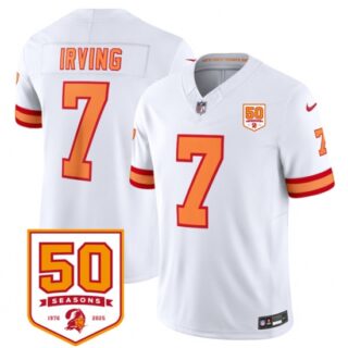 Men's Tampa Bay Buccaneers #7 Bucky Irving White 2025 F.U.S.E. 50th Anniversary Vapor Untouchable Limited Football Stitched Jersey
