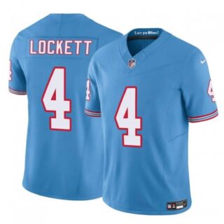 Men's Tennessee Titans #4 Tyler Lockett Blue 2025 F.U.S.E. Throwback Vapor Limited Football Stitched Jersey