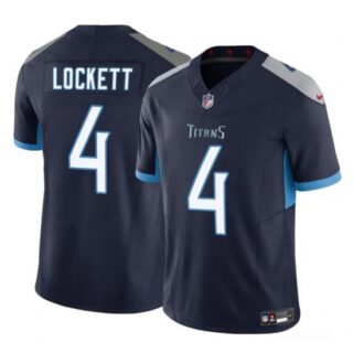 Men's Tennessee Titans #4 Tyler Lockett Navy 2025 F.U.S.E. Vapor Limited Football Stitched Jersey