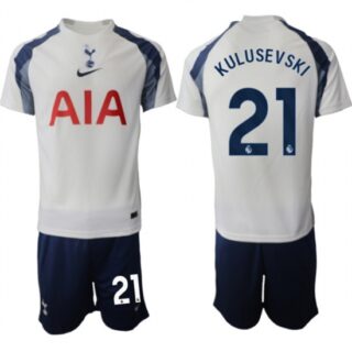 Men's Tottenham Hotspur #21 Dejan Kulusevski 2025-26 White Home Soccer Jersey Suit