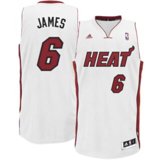 Miami Heat LeBron James #6 Swingman Performance White Jersey