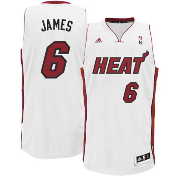 Miami Heat LeBron James #6 Swingman Performance White Jersey