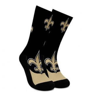 New Orleans Saints For Bare Feet Men's NFL Stripe Deuce Performance Crew Socks