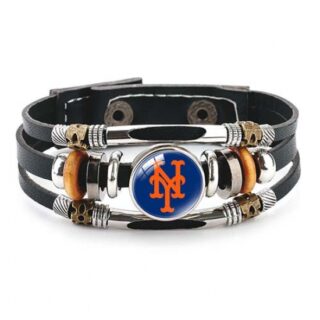 New York Metropolitan MLB Pro football team jewel cowhide bracelet leather hand jewelry