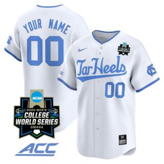North Carolina Tar Heels 2024 College World Series Vapor Premier Limited Custom Jersey All Stitched White