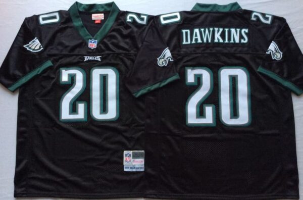 Philadelphia Eagles Black M&N #20 Brian Dawkins Throwback Jersey