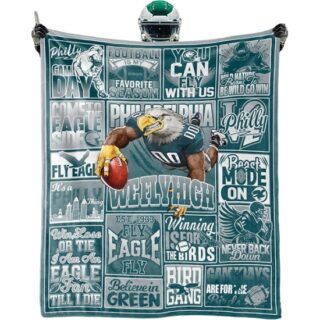 Philadelphia Eagles Blanket Rugby Fan Gifts for Style Throw Blanket Flannel Super Cozy Soft Living Room 60 x 50