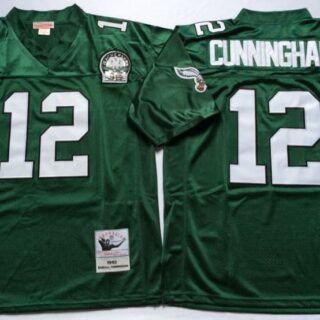 Philadelphia Eagles Green #12 Randall Cunningham Throwback Jersey