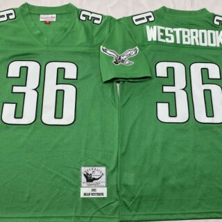 Philadelphia Eagles Green #36 Brian Westbrook Throwback Jersey