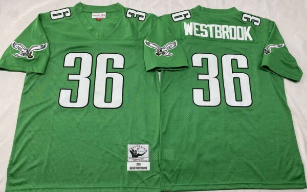 Philadelphia Eagles Green #36 Brian Westbrook Throwback Jersey