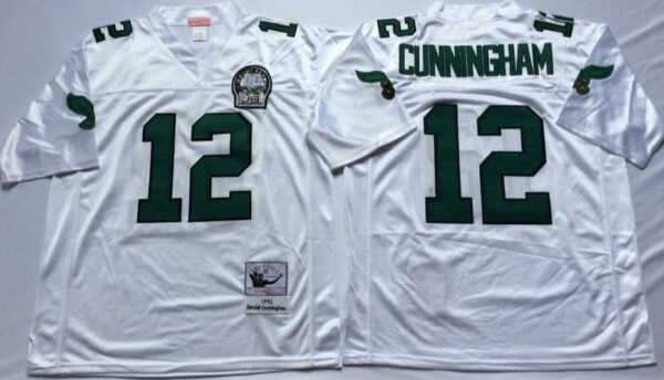 Philadelphia Eagles White #12 Randall Cunningham Throwback Jersey