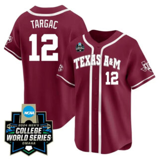 Texas A&M Aggies #12 Rayan Targac 2024 College World Series Vapor Premier Limited NCAA Baseball Maroon Alternate Stitched Jersey