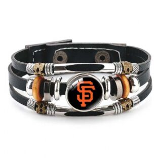 San Francisco Giants MLB Pro football team jewel cowhide bracelet leather hand jewelry