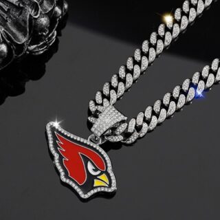 Silver 20inch Arizona Cardinals Team head NFL pendant Europe and the United States new fashion personality football necklace men and women street hip-hop