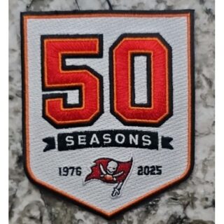 Tampa Bay Buccaneers 50TH Anniversary Patch White Biaog