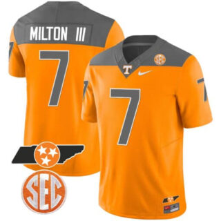 Tennessee Volunteers 2023 Alternate Vapor Limited Jersey V3 All Stitched Inverted #7 Joe Milton lii