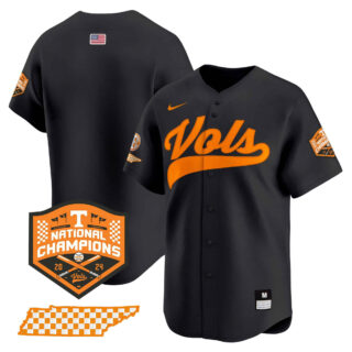 Tennessee Volunteers 2024 Champions Vapor Premier Limited baseball Jersey All Stitched Black Blank