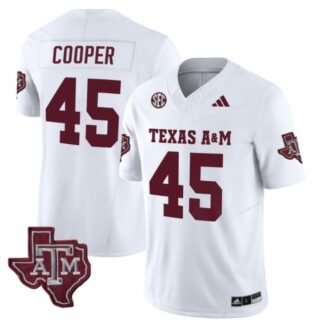 Texas A&M Aggies Edgerrin Cooper Jersey #45 Vapor Limited College Football White