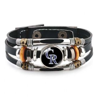 The Colorado Rockies MLB Pro football team jewel cowhide bracelet leather hand jewelry