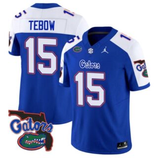 Tim Tebow Jersey #15 Florida Gators Vapor Limited Florida Map College Football Royal Alternate