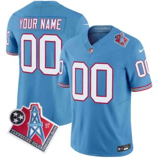Tennessee Titans 1997 Throwback Vapor Limited Custom Jersey All Stitched Light Blue