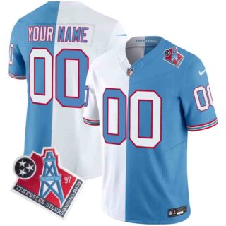 Tennessee Titans 1997 Throwback Vapor Limited Custom Jersey All Stitched Split