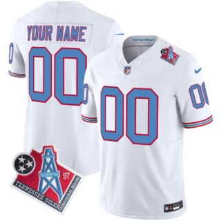 Tennessee Titans 1997 Throwback Vapor Limited Custom Jersey All Stitched White