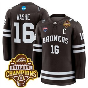 Western Michigan Broncos #16 Tim Washe 2025 National Champions Patch Premium Jersey All Stitched