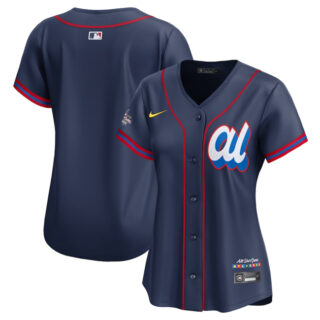 Women's American League Blank Navy 2025 All-Star Limited Stitched Baseball Jersey(Run Small)