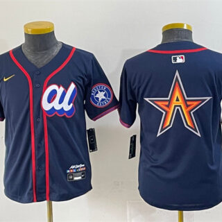 Women's American League Houston Astros Team Big Logo Navy 2025 All-Star Edition Limited Stitched Baseball Jersey(Run Small)
