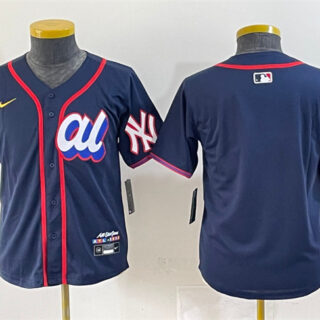 Women's American League New York Yankees Blank Navy 2025 All-Star Edition Limited Stitched Baseball Jersey(Run Small)