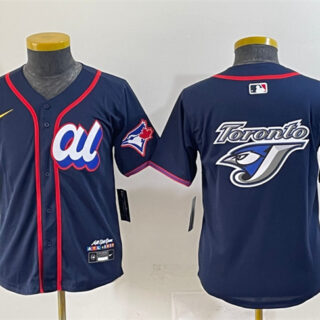Women's American League Toronto Blue Jays Team Big Logo Navy 2025 All-Star Edition Limited Stitched Baseball Jersey(Run Small)