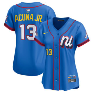 Women's National League #13 Ronald Acuna Jr. Blue 2025 All-Star Edition Limited Stitched Baseball Jersey(Run Small)